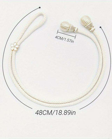 Set of 2 Elegant Cotton Curtain Holdbacks - Chic Woven Rope Design for Home Decoration