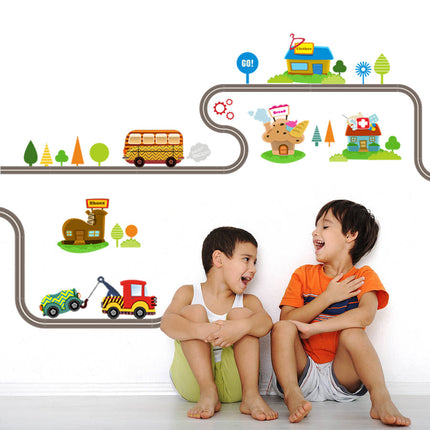 Peekaboo Studio Cartoon Car Wall Sticker - Removable & Easy to Apply