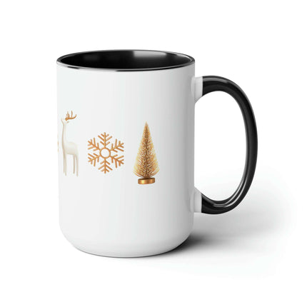 Sophisticated Two-Tone Ceramic Coffee Mugs - Luxe Indulgence Series