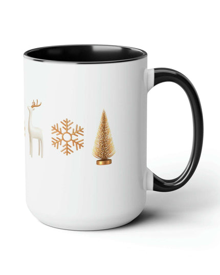 Sophisticated Two-Tone Ceramic Coffee Mugs - Luxe Indulgence Series