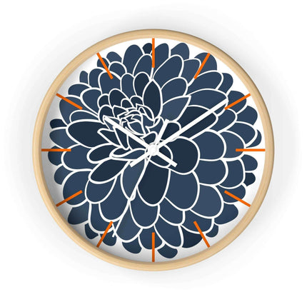 Elegant Dahlia Wooden Wall Clock by Maison d'Excellence - Timeless Sophistication