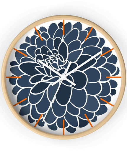 Elegant Dahlia Wooden Wall Clock by Maison d'Excellence - Timeless Sophistication