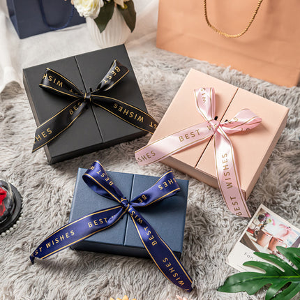 Peekaboo Studio Black Ribbon Double Door Gift Box - Elegant Design, Pr