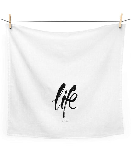 Life Calligraphy Zen Cotton Tea Towel for Stylish Homes