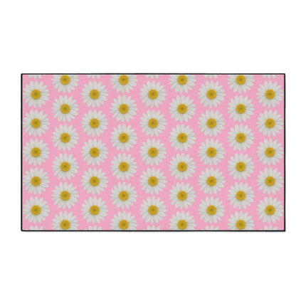 Chic Pink Daisy Non-Slip Welcome Mat - Maison d'Elite Luxe Series