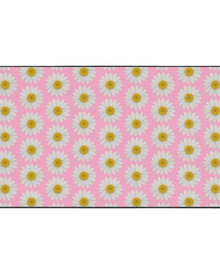 Chic Pink Daisy Non-Slip Welcome Mat - Maison d'Elite Luxe Series