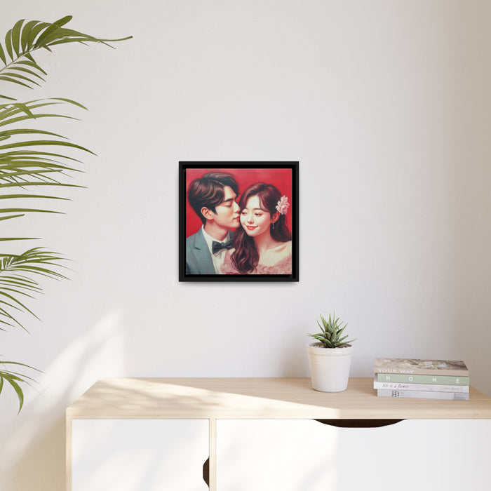 Captivating Romance Matte Canvas Black Pinewood Frame