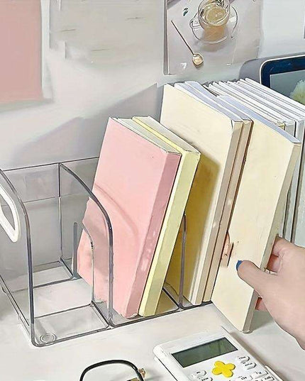 Clear Acrylic Desk Organizer: Chic Storage Solution for Documents & Books in Your Office