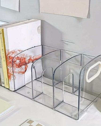 Clear Acrylic Desk Organizer: Chic Storage Solution for Documents & Books in Your Office