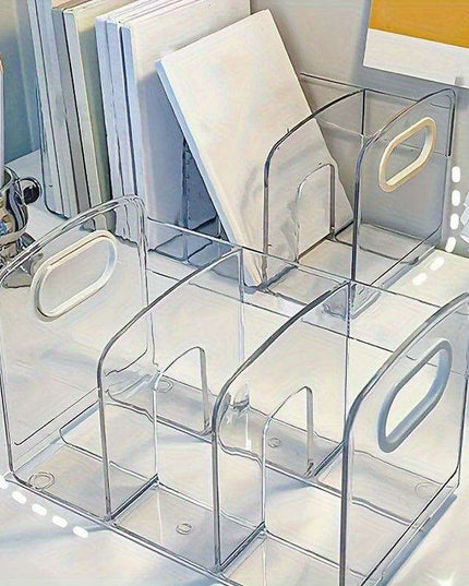 Clear Acrylic Desk Organizer: Chic Storage Solution for Documents & Books in Your Office