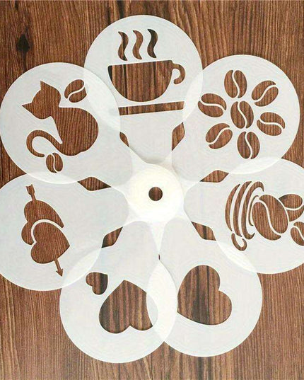 19-Piece Latte Art and Cake Decoration Stencil Set
