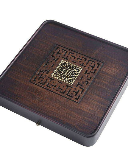 Artisan-crafted Bamboo Kung Fu Tea Tray Set with Built-in Water Management - Stunningly Carved for Authentic Tea Ceremony Experience