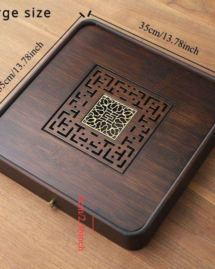 Artisan-crafted Bamboo Kung Fu Tea Tray Set with Built-in Water Management - Stunningly Carved for Authentic Tea Ceremony Experience