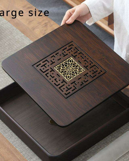 Artisan-crafted Bamboo Kung Fu Tea Tray Set with Built-in Water Management - Stunningly Carved for Authentic Tea Ceremony Experience