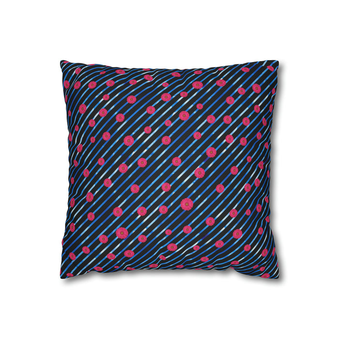 Pink daisies spring floral throw pillow cover