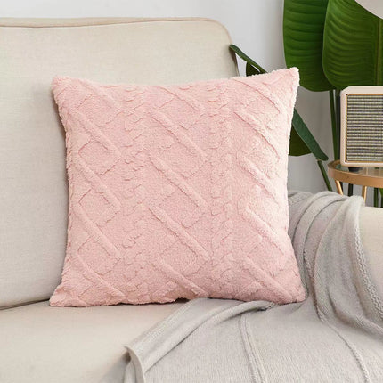 Shearing Groove Artificial Plush Cushion Cover
