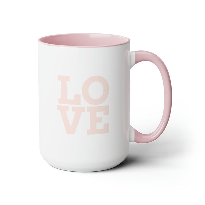 Elegant Maison d'Elite LOVE Two-Tone Ceramic Coffee Mugs - Luxurious 15oz Cups for Coffee Lovers