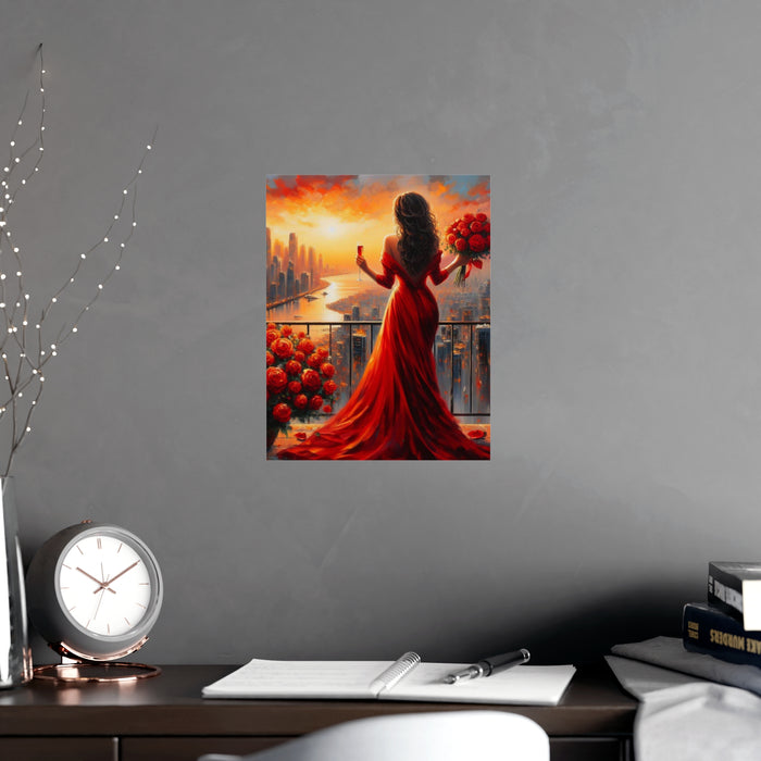 Elegant Red Wine Matte Art Print - Luxe Decor for a Refined Space