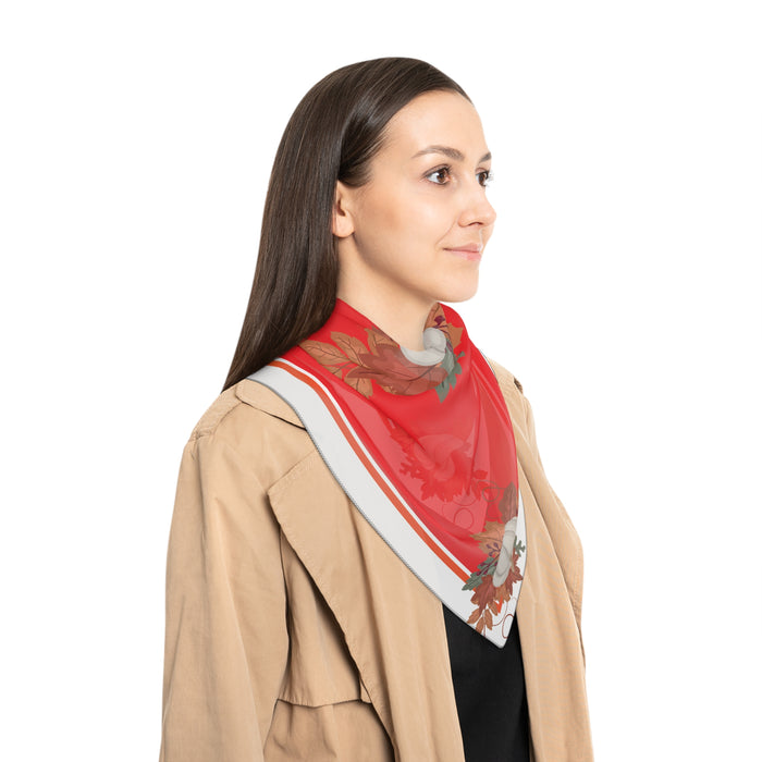 Whispering Leaves Sheer Scarf - Luxurious Poly Voile and Chiffon Fusion