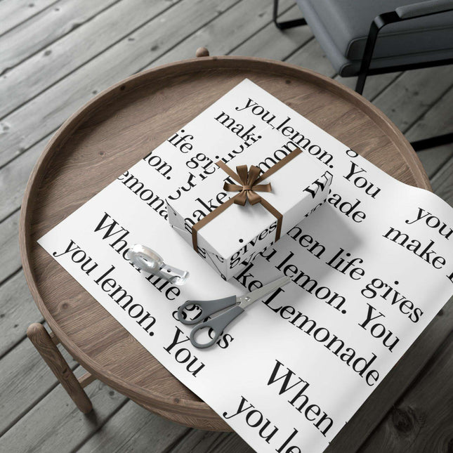 Elegant Lemon-Themed Gift Wrap Paper for Distinctive Presentations