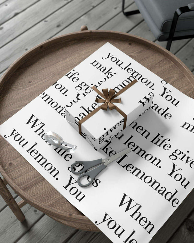 Elegant Lemon-Themed Gift Wrap Paper for Distinctive Presentations