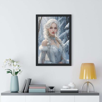 Winter Wonderland Puppy Framed Gaming Art - Sustainable Decor for Your Home
