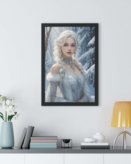 Winter Wonderland Puppy Framed Gaming Art - Sustainable Decor for Your Home