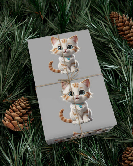 Eco-Conscious Cat Lover's Christmas Gift Wrap Set