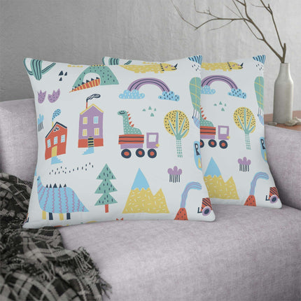 Colorful Nordic Floral Kids' Outdoor Waterproof Cushion Collection - Fun Zippered Pillows for Playtime Excitement
