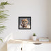 Elegant Black Pinewood Framed Lovely Kitty Matte Canvas - Sophisticated Art Piece with Feline Charm