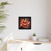 Sleek Black Pine Framed Valentine Night Canvas Art