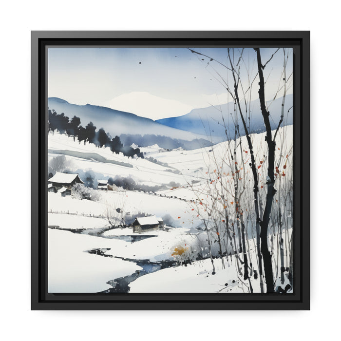 Elite Winter Canvas Print - Eco-Friendly Black Pinewood Frame