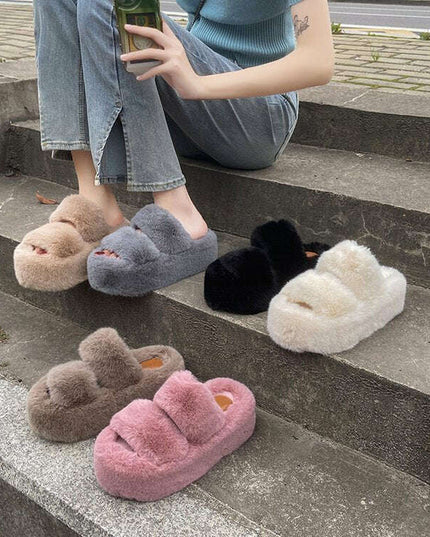 Leisure Fleece-lined Platform Slippers