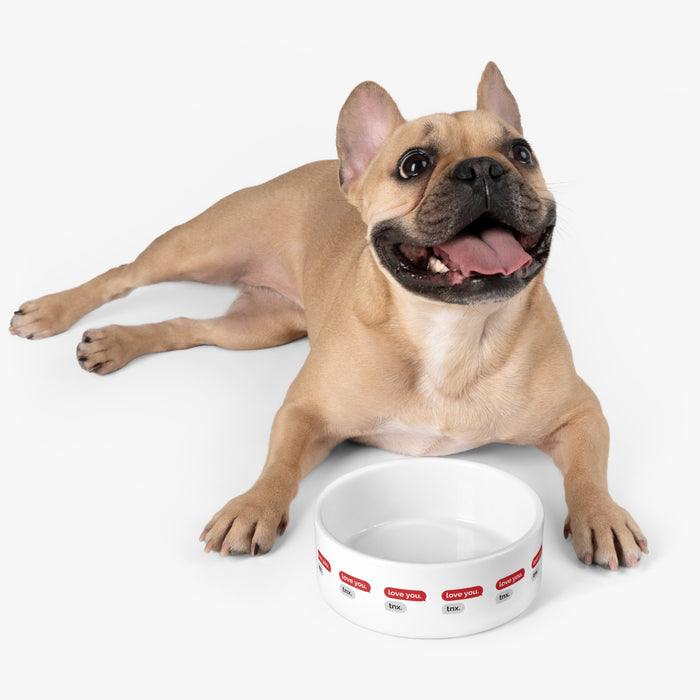 Pawsome Valentine Ceramic Pet Bowl - Elegant Custom Design for Your Furry Friend