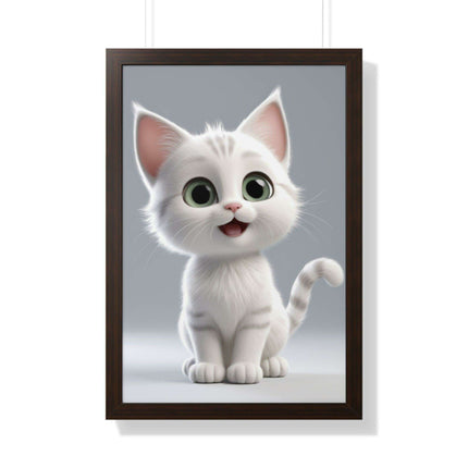 Elegant Feline Vertical Art Poster - Eco-Friendly Framed Design