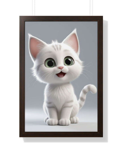Elegant Feline Vertical Art Poster - Eco-Friendly Framed Design