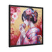 Eco-Chic Japanese Canvas Art Set in Modern Black Frame