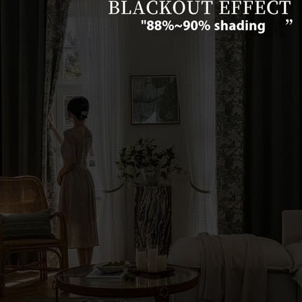 Peekaboo Studio French Chenille Curtain - High Shading, Elegant Design