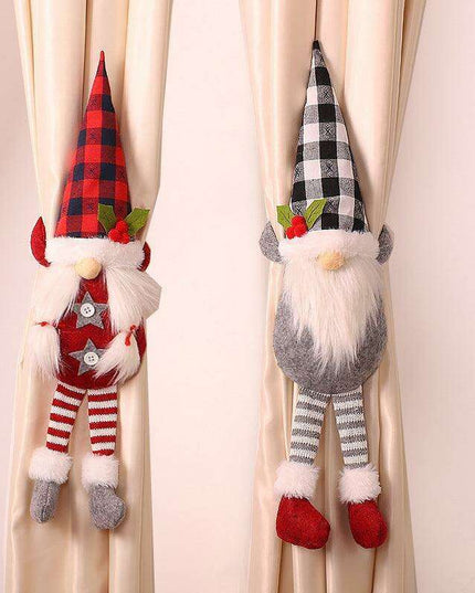 Charming Holiday Gnome Curtain Tiebacks for Enchanting Decor