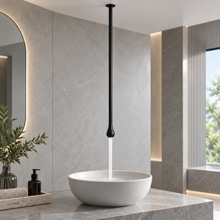 Ceiling-Mounted Sensor Bathroom Faucet - Solid Brass, Customizable Length