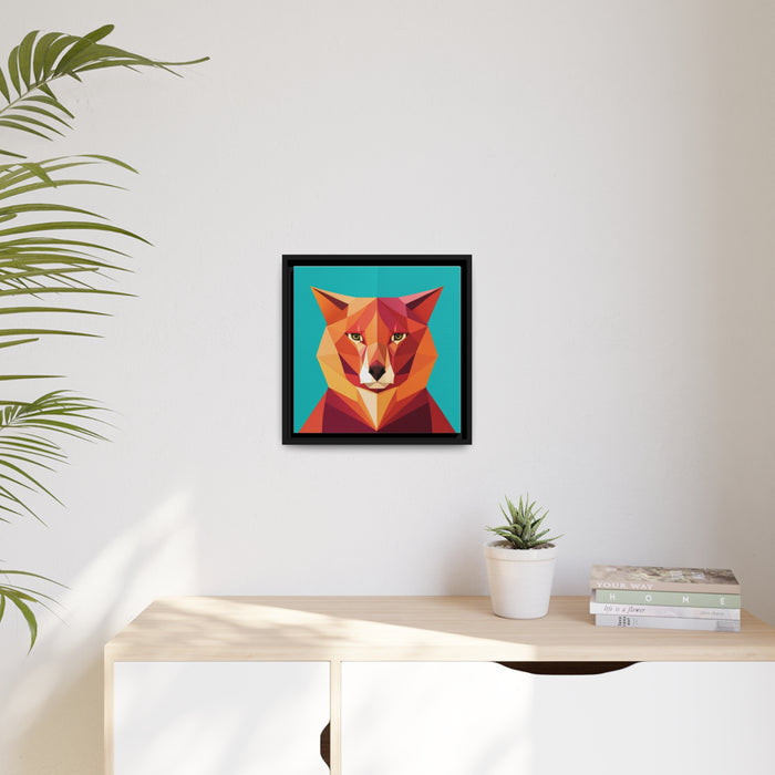 Elegant Dog Matte Canvas Art - Sustainable Black Pinewood Frame for Contemporary Homes