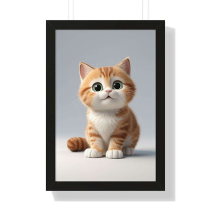 Sustainable Chic Cat Art Framed Print for Eco-Friendly Home Decor