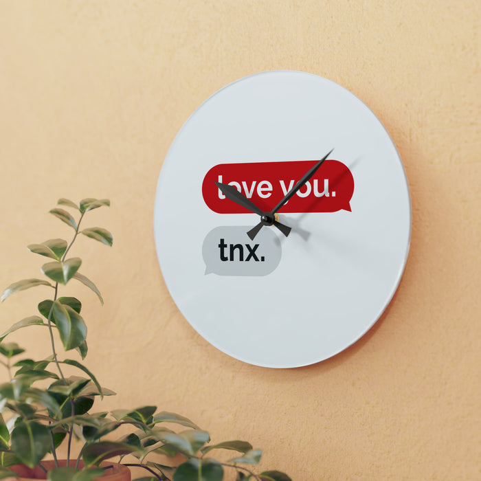 Heartfelt Valentine Acrylic Wall Clocks - Variety of Shapes & Sizes, Vibrant Prints, Easy Installation