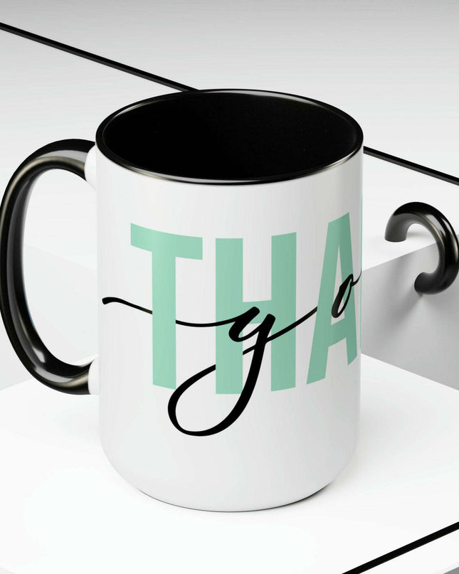 Elegant Duo of Glossy Two-Tone Ceramic Coffee Mugs - Premium Set of 2