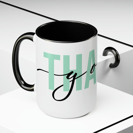 Sophisticated Maison d'Elite Enigma Two-Tone Coffee Mugs for Elegant Mornings 15oz