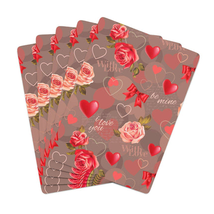 Valentine Red Heart Peekaboo Playing Cards - Enhance Your Game Nights