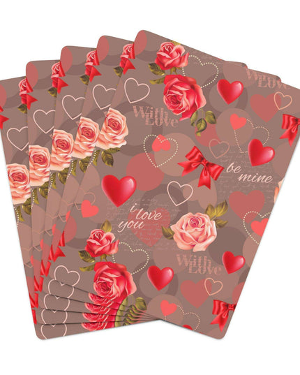 Valentine Red Heart Peekaboo Playing Cards - Enhance Your Game Nights