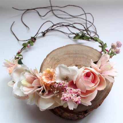 Peekaboo Studio Seaside Flower Girl Wreath - Floral Design & Adjustabl