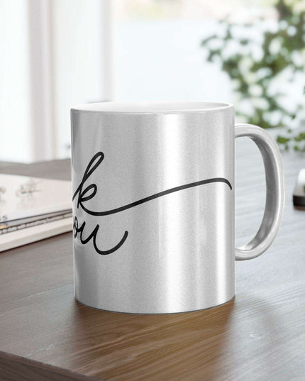 Chic Gratitude Metallic Ceramic Coffee Mug - A Luxurious Choice for Beverage Enthusiasts