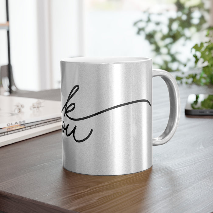 Gratitude Metallic Coffee Mug - Premium Ceramic Cup for Stylish Coffee Breaks